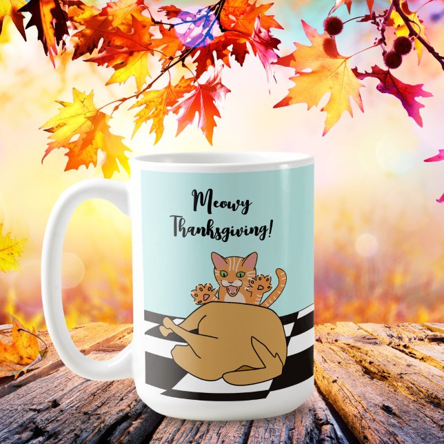 Taza De Café Meowy Thankess Funny Cat Personalizado de Turquía (Subido por el creador)