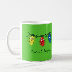 Taza De Café Meowy y Bright, Navidades gatos