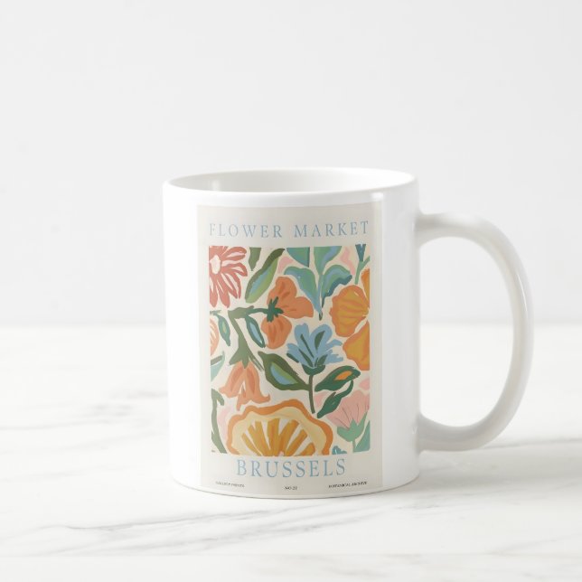 Taza De Café Mercado de flores de Bruselas (Derecha)