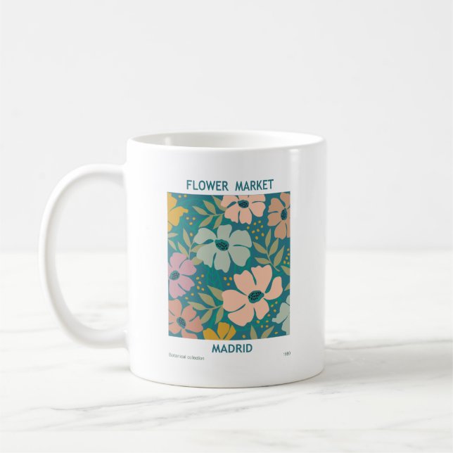 Taza De Café Mercado de flores Madrid Imprimir (Izquierda)