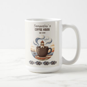 Taza De Café Merchandising personalizado de café costero vintag