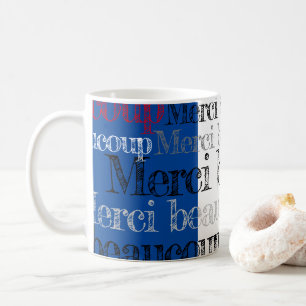 Taza De Café Merci beaucoup/le agradece tanto francés