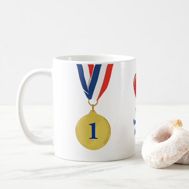 Taza De Café "¡Mereces una medalla de oro!" Día de la Madre Mug (Con donut)