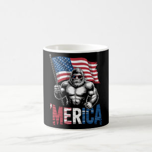 Taza De Café Merica Pie Grande Bandera Americana Patriótica 4 D