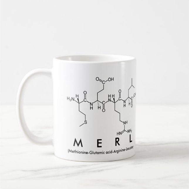 Taza De Café Merl peptide name mug (Izquierda)