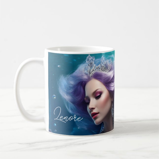 Taza De Café Mermaid Purple Hair (Izquierda)