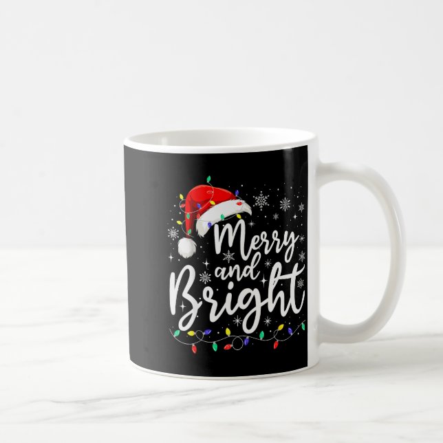 Taza De Café Merry And Bright Christmas Lights Santa Men Women  (Derecha)