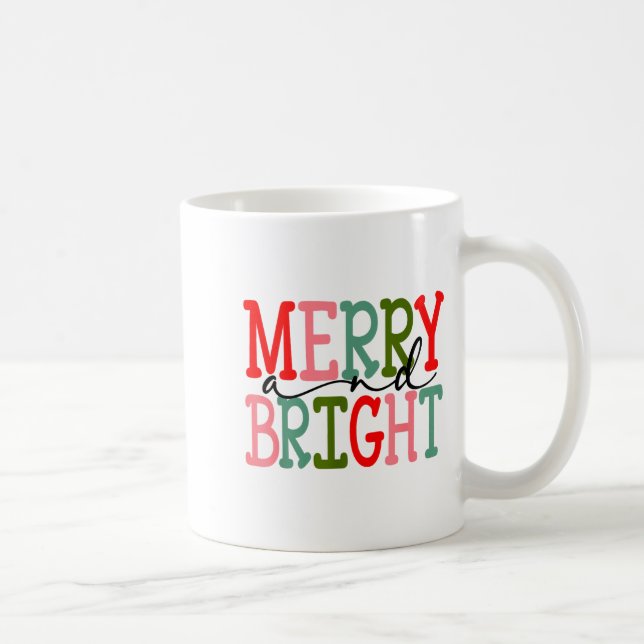 Taza De Café Merry And Bright Christmas Women Girls Kids Toddle (Derecha)
