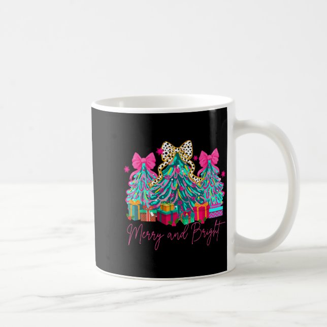 Taza De Café Merry And Bright Coquette Bow Christmas Tree Women (Derecha)