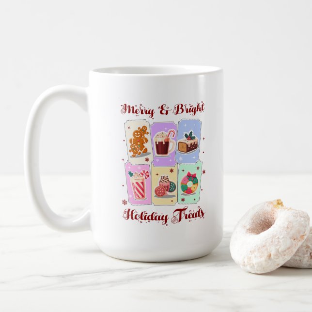Taza De Café Merry and Bright Holiday Treats Christmas Dessert (Con donut)