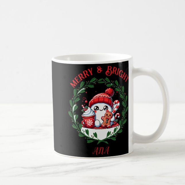 Taza De Café Merry And Bright Modern Christmas T Shirt  (Derecha)