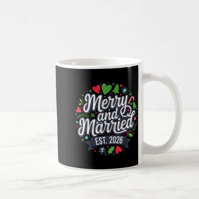 Taza De Café Merry And Married 2026 - Matching Couple Christmas (Derecha)