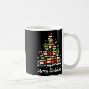 Taza De Café Merry Bookmas Boys Christmas Tree Book Lover Sant