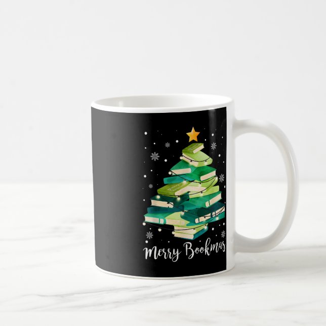 Taza De Café Merry Bookmas Boys Pine Tree Fun Leer Lover Ch (Derecha)