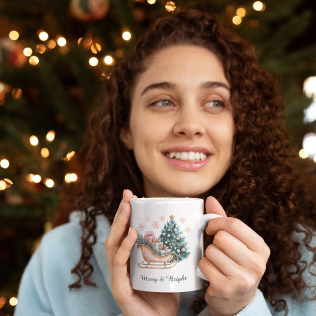 Taza De Café Merry & Bright Christmas Holiday (Subido por el creador)