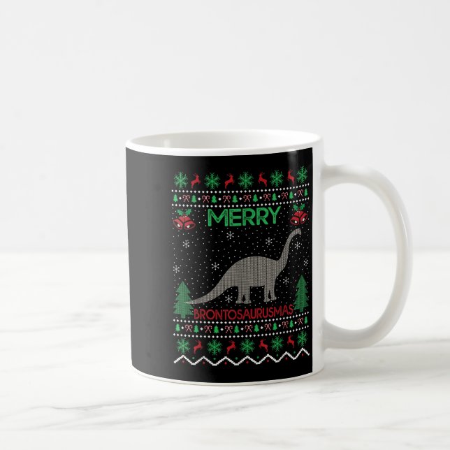 Taza De Café Merry Brontosaurus Xmas Gift Ugly Brontosaurus Chr (Derecha)