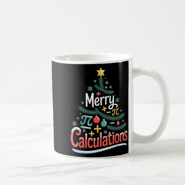 Taza De Café Merry Calculations Funny Math Teacher Christmas  (Derecha)