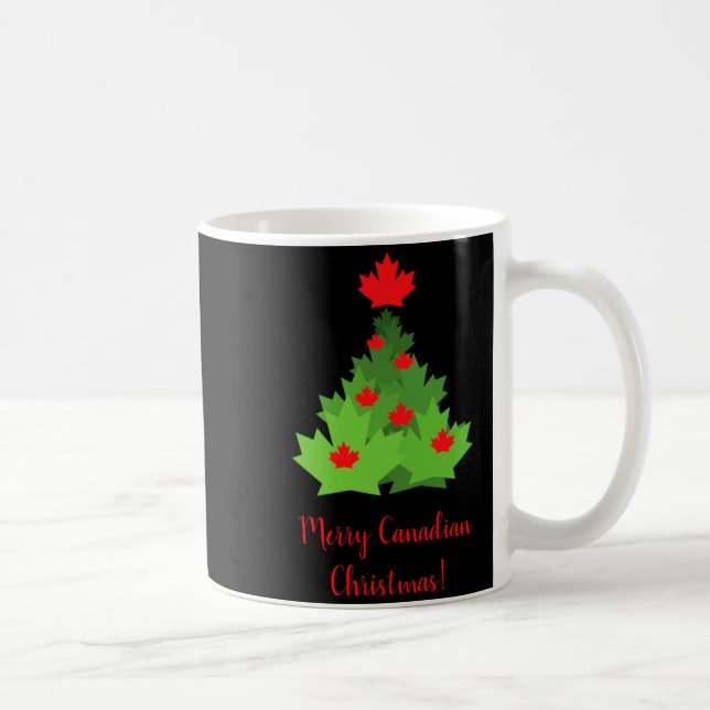 Taza De Café Merry Canadian Maple Leaf Flag Christmas  (Derecha)