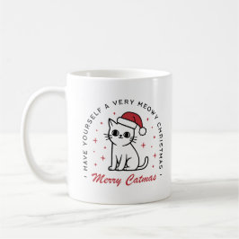Taza De Café Merry Catmas Navidades gatos mamá señora citas