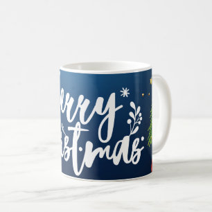 Taza de café Merry Chrismas hombre de nieve