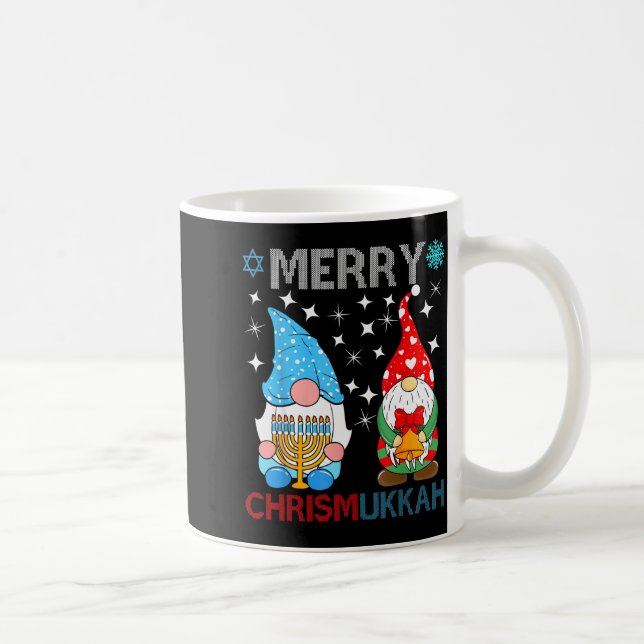 Taza De Café Merry Chrismukkah Funny Gnomes Christmas And Hanuk (Derecha)