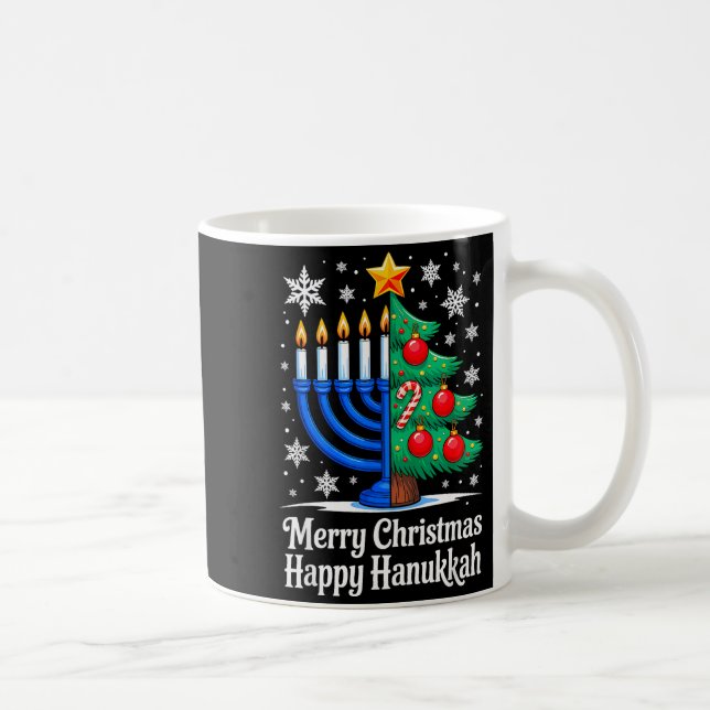 Taza De Café Merry Chrismukkah Happy Christmas Hanukkah Matchin (Derecha)