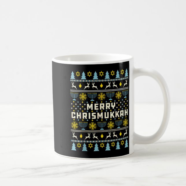 Taza De Café Merry Chrismukkah Happy Hanukkah Jew Ugly Christma (Derecha)