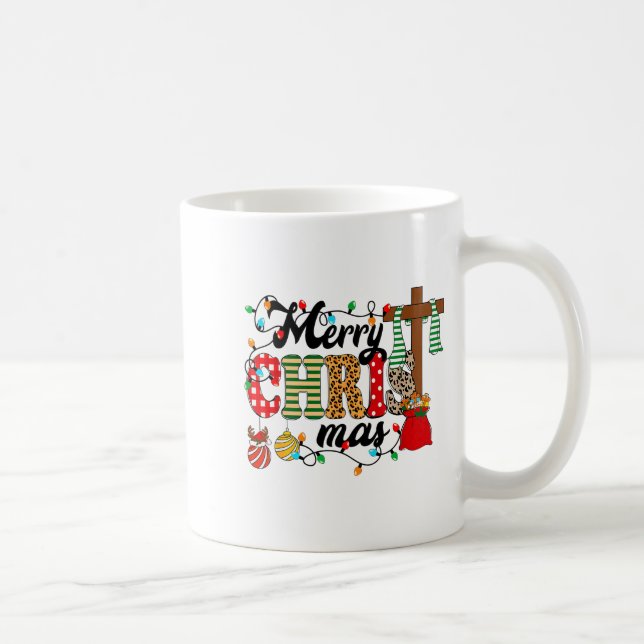 Taza De Café Merry Christ Mas Christian Christmas Jesus Christm (Derecha)