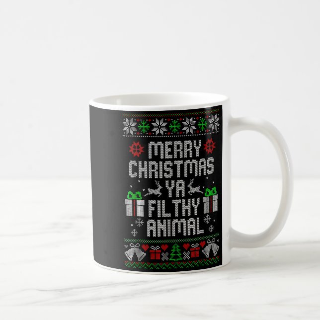 Taza De Café Merry Christmas Animal Filthy Ya Xmas Pajama  (Derecha)