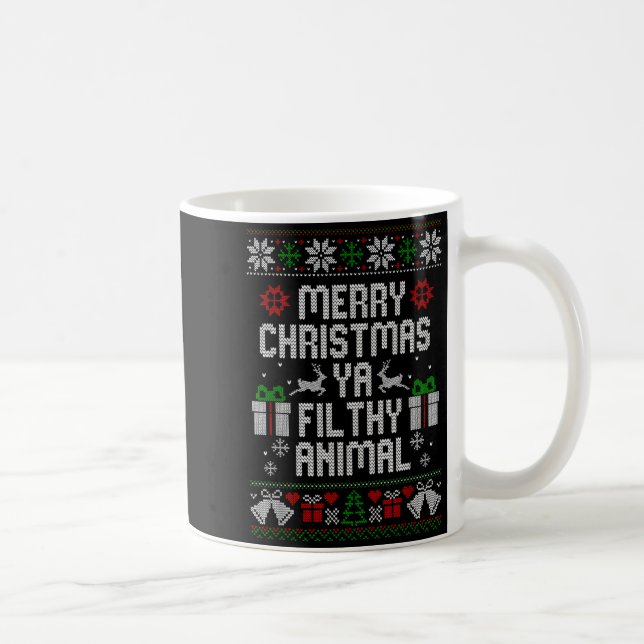 Taza De Café Merry Christmas Animal Filthy Ya Xmas Pajama  (Derecha)