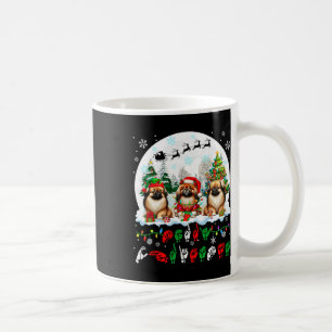 Taza De Café Merry Christmas Asl Lenguaje de Rótulo Tres Santa
