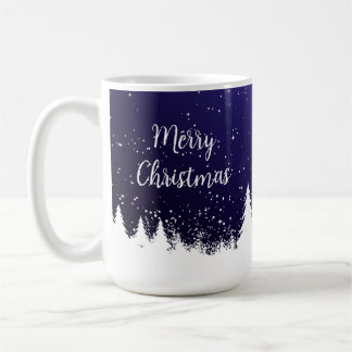 Taza De Café Merry Christmas Blue Mug