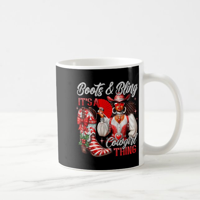 Taza De Café Merry Christmas Boots &amp; Bling Its A Cowgirl Th (Derecha)