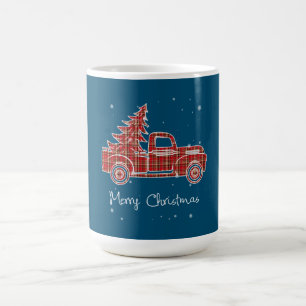 Taza De Café Merry Christmas Buffalo Truck Tree Red Plaid For M