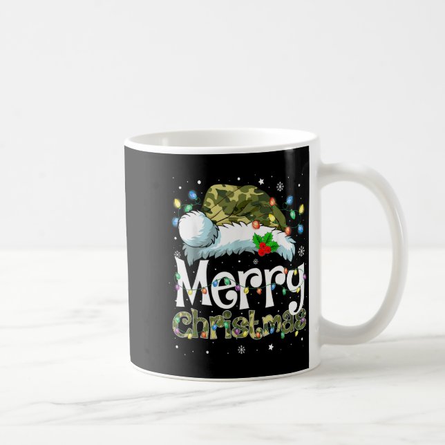 Taza De Café Merry Christmas Camouflage Santa Hat Xmas Family M (Derecha)