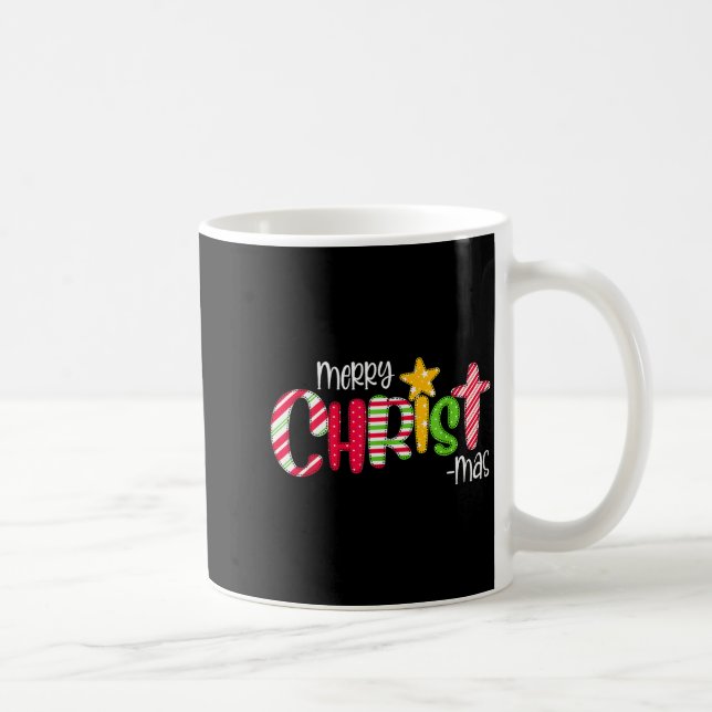 Taza De Café Merry Christmas Candy Cane Christ Holiday Faith  (Derecha)
