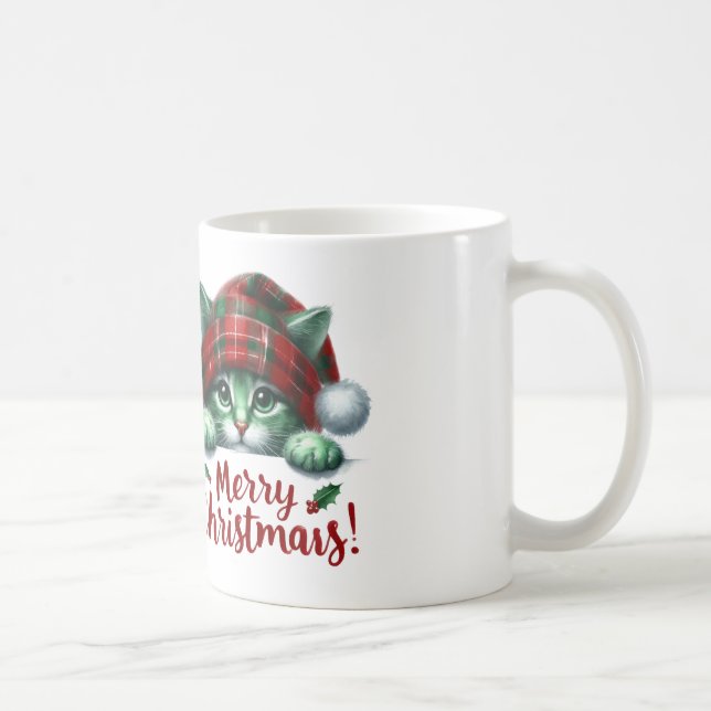 Taza De Café Merry Christmas Cat Mug (Derecha)