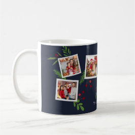 Taza De Café Merry Christmas Collage Custom Modern Holly