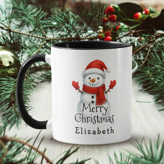 Taza De Café Merry Christmas Cute Happy Snowman Kids Winter (Subido por el creador)