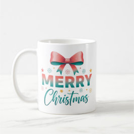 Taza De Café Merry Christmas Festive Bow Coffee Mug