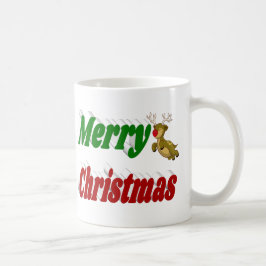 Taza De Café Merry Christmas Flying Reindes semitypography