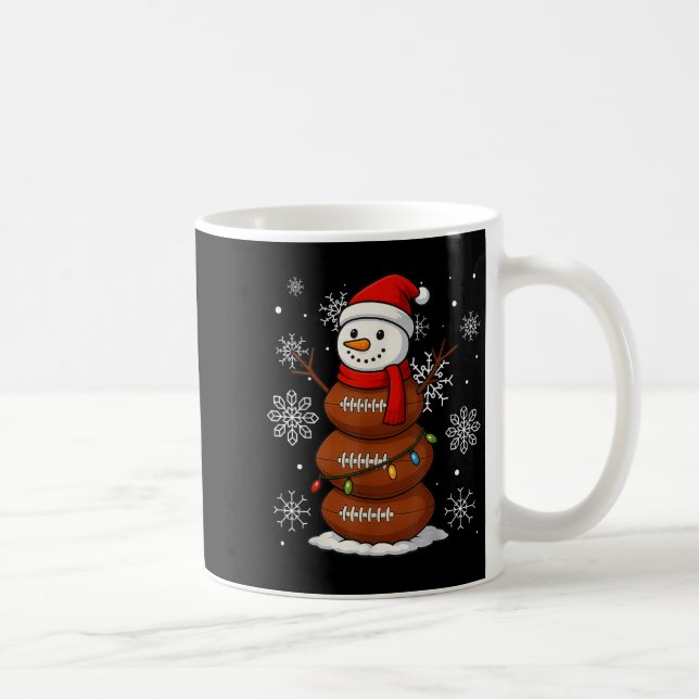 Taza De Café Merry Christmas Football Snowman Holiday Srts Xmas (Derecha)