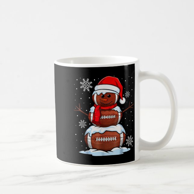 Taza De Café Merry Christmas Football Snowman Holiday Srts Xmas (Derecha)