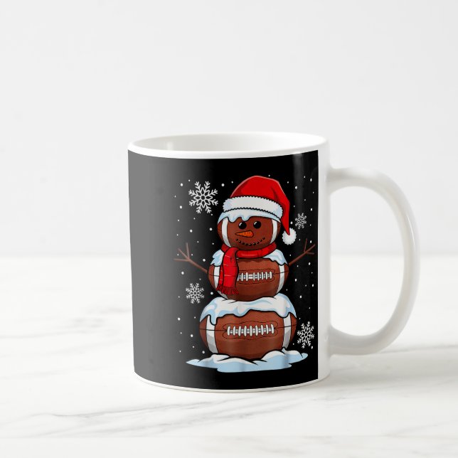 Taza De Café Merry Christmas Football Snowman Holiday Srts Xmas (Derecha)