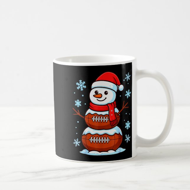Taza De Café Merry Christmas Football Snowman Pajamas Funny Srt (Derecha)