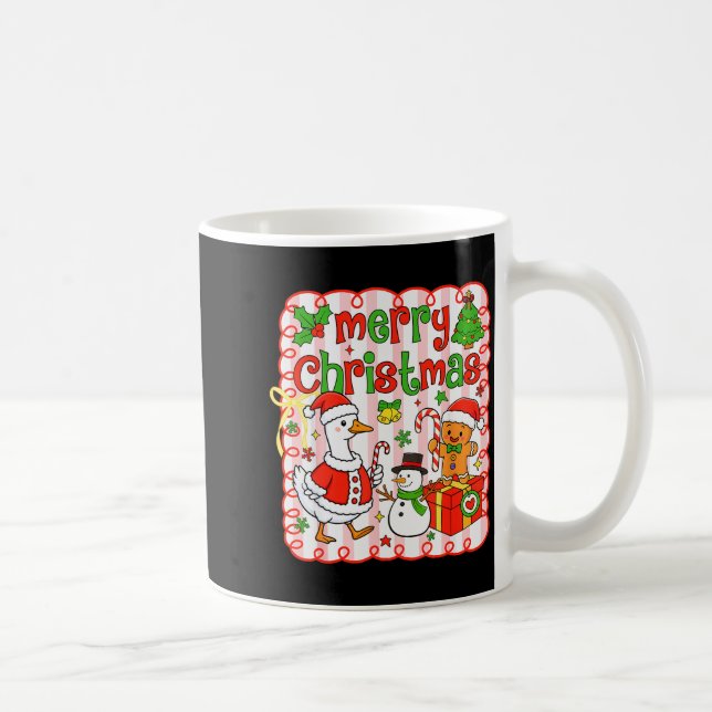Taza De Café Merry Christmas Funny Merry Goosemas Christmas Sil (Derecha)