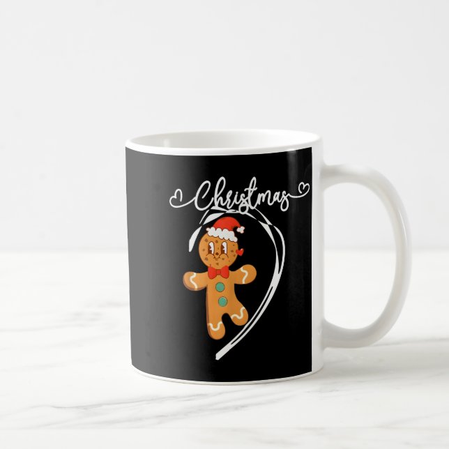 Taza De Café Merry Christmas Gingerbread Couple Christmas Pajam (Derecha)