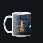Taza De Café Merry Christmas Golden Tree<br><div class="desc">Merry Christmas Golden Tree Coffee Mug</div>