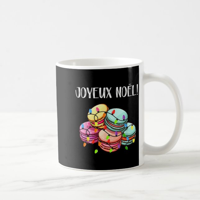 Taza De Café Merry Christmas In French _ Macarons Joyeux Noel  (Derecha)