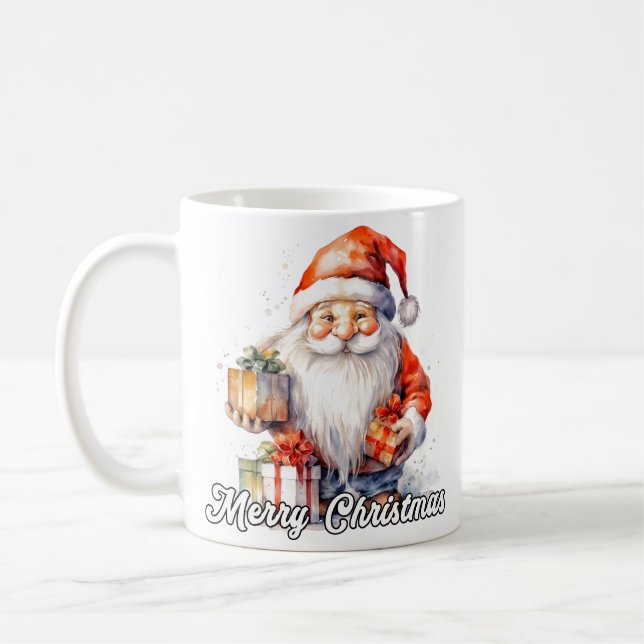 Taza De Café Merry Christmas Jolly Little Santa Claus (Izquierda)